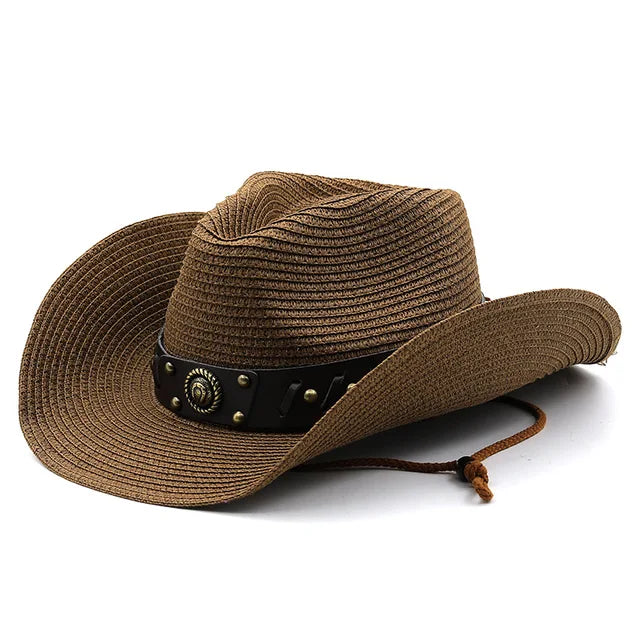 Straw Western Cowboy Hat Wide Brim