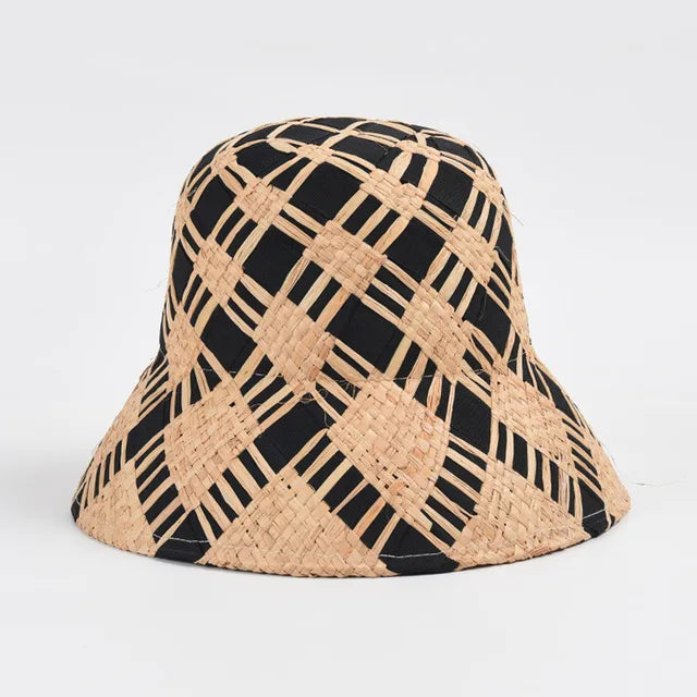 Handmade Raffia Straw Bucket Hat Foldable Sun Hats