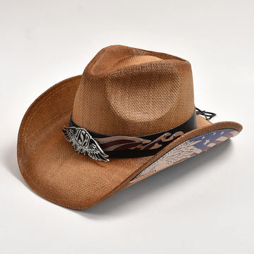 Vintage Straw Western Cowboy Hat Panama