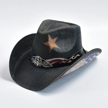 Vintage Straw Western Cowboy Hat Jazz Hat