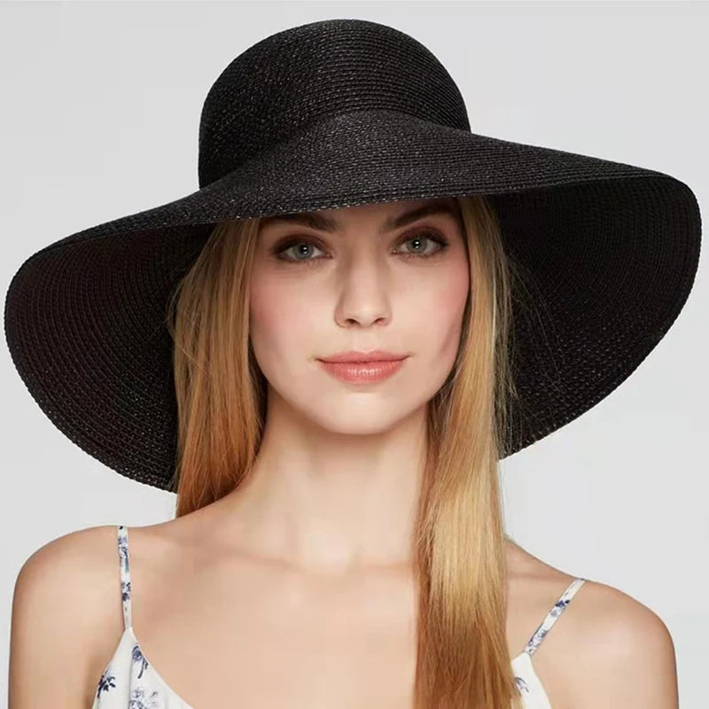 Foldable Women Wide Brim Straw Hat