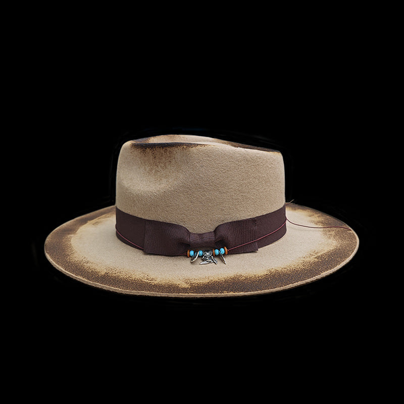 Distressed Fedora Khaki