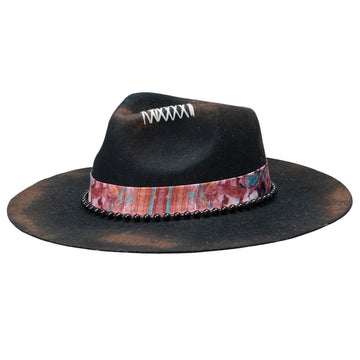 Artisanal Felt Hat – Black, Burnt, Hand-Stitched