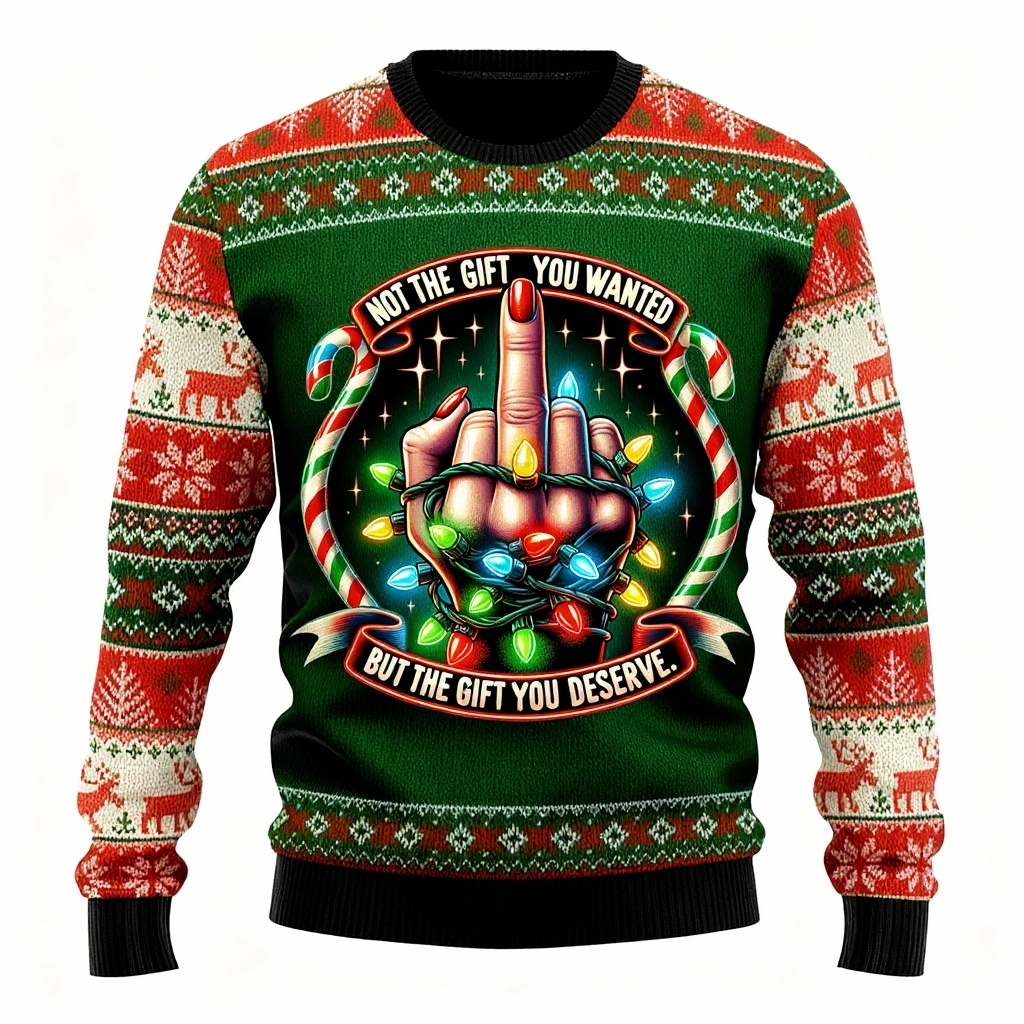 Funny Pattern Design - Festival of Holiday Prints Ugly Sweater