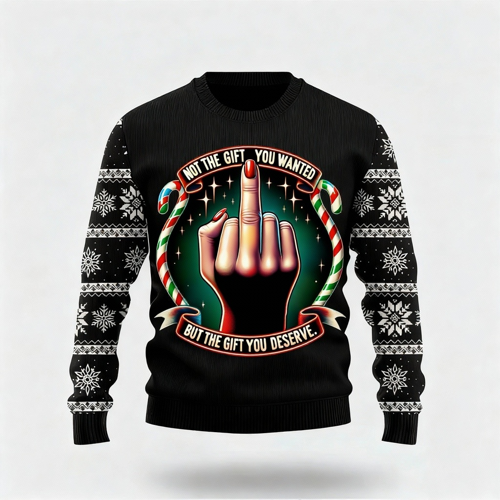 Funny Pattern Design - Black Holiday Icon Sweater