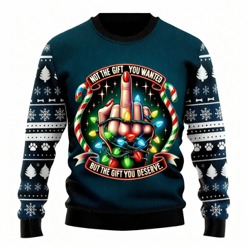 Colorful Pattern Print - Vintage Christmas Icon Ugly Sweater