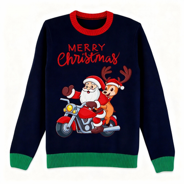 Festive & Fearless: Cute Santa Print Christmas Jumper