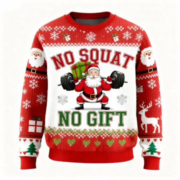 Muscular Santa Pattern Ugly Sweater - Unisex Christmas Party Essential