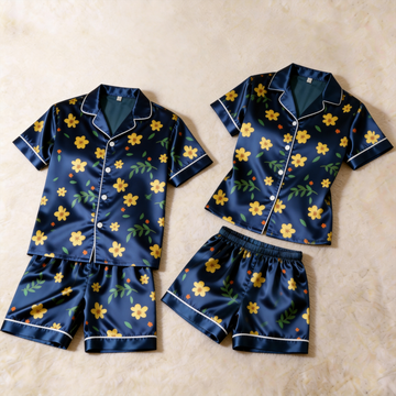 Lightweight Satin Summer Print Sleepwear – Breathable Couple Set
