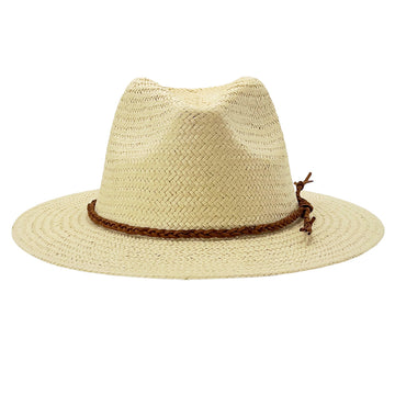 Summer Flat Brim – Brown Cord Knot Accent