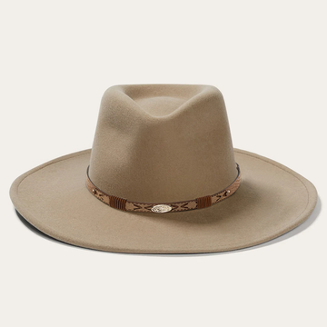 Vintage-Inspired Wool Fedora Hat - Mushroom