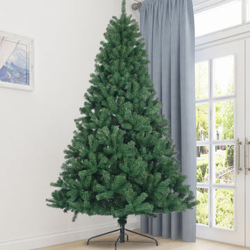 6ft Full Natural Spruce Artificial Christmas Tree with Foldable Metal Stand – Unlit PVC Fir