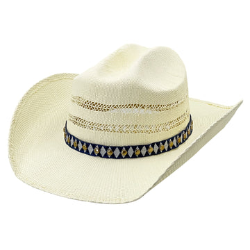 Modern Straw Hat – Woven Trim, Subtle Shine