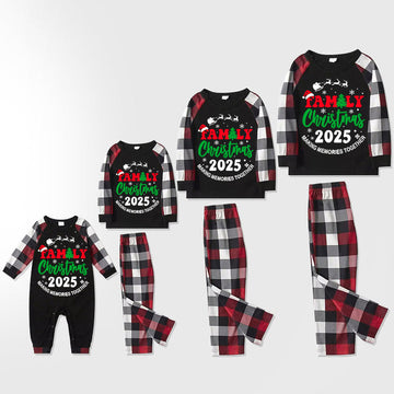 "Family Christmas 2025 Making Memories Together" Pattern Ⅳ- Red&Black&White Plaid  Matching Pajamas