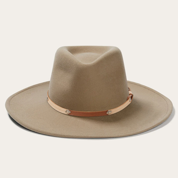 Retro Flat Brim Fedora Wool Felt - Mushroom
