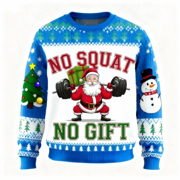 Buff Santa Pattern Print Sweater - Ugly & Cozy Unisex Pullover