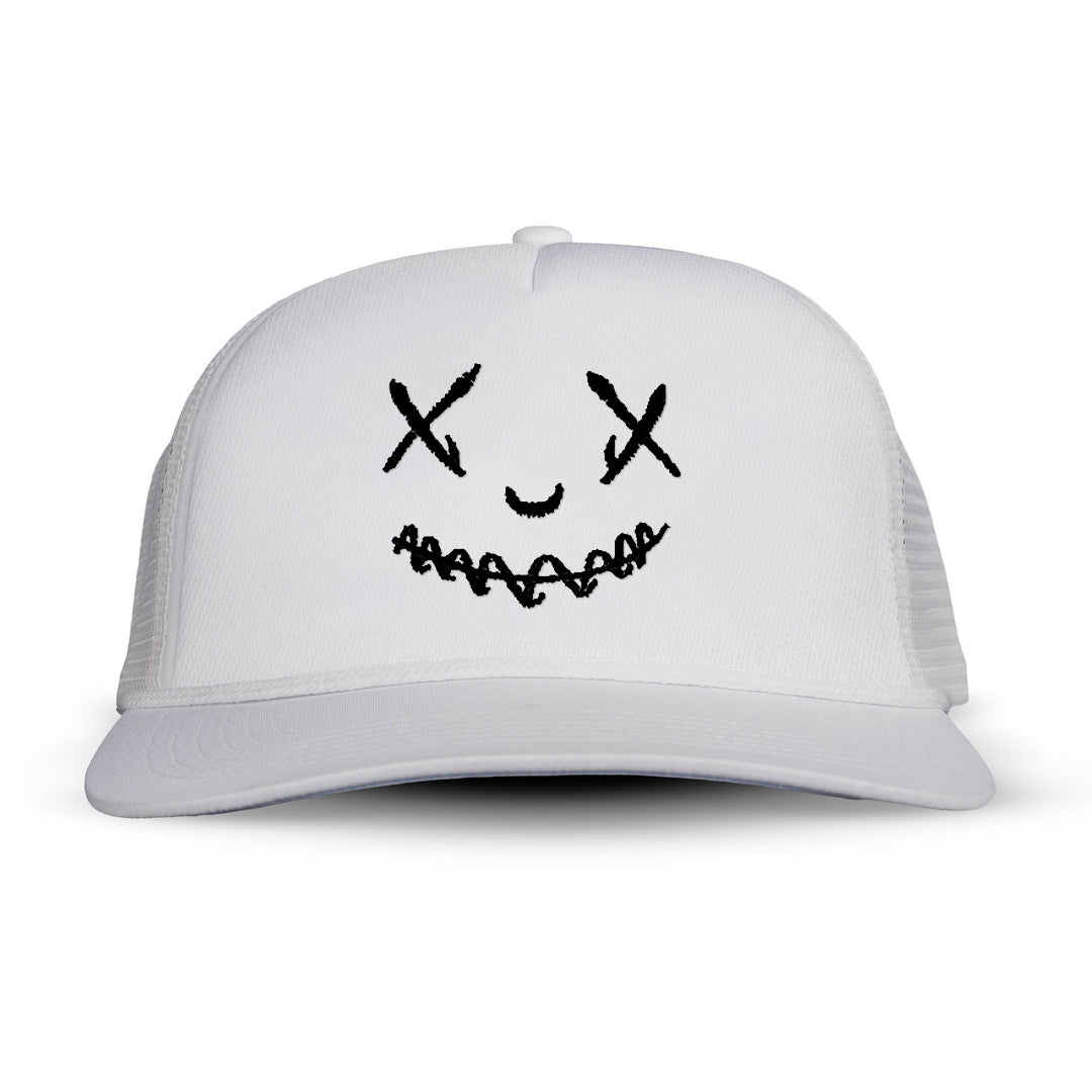 Happy Face Printed Trucker Hat