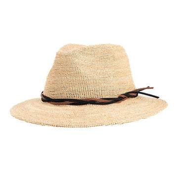 Can be rolls up for packing- Goorin Handmade RAFFIA HAZE Fedora