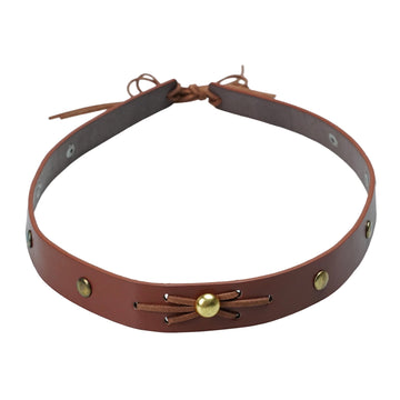 COPPER STUDDED LEATHER HAT BAND