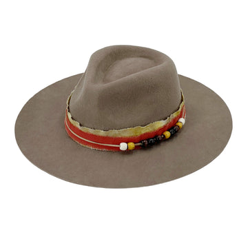Khaki Gray Wide-Brim Hat