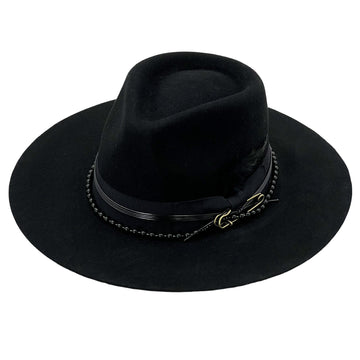 Artisan Felt Hat – Beaded & Leather Accents