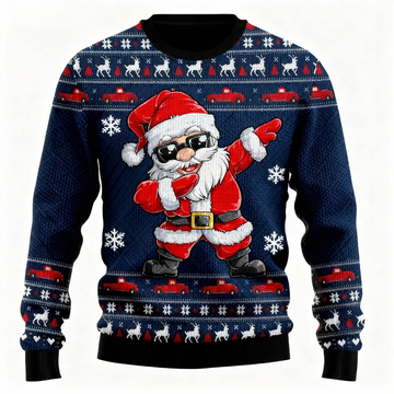 Loud, Proud & Unmissable: Goofy Santa Print Ugly Christmas Sweater