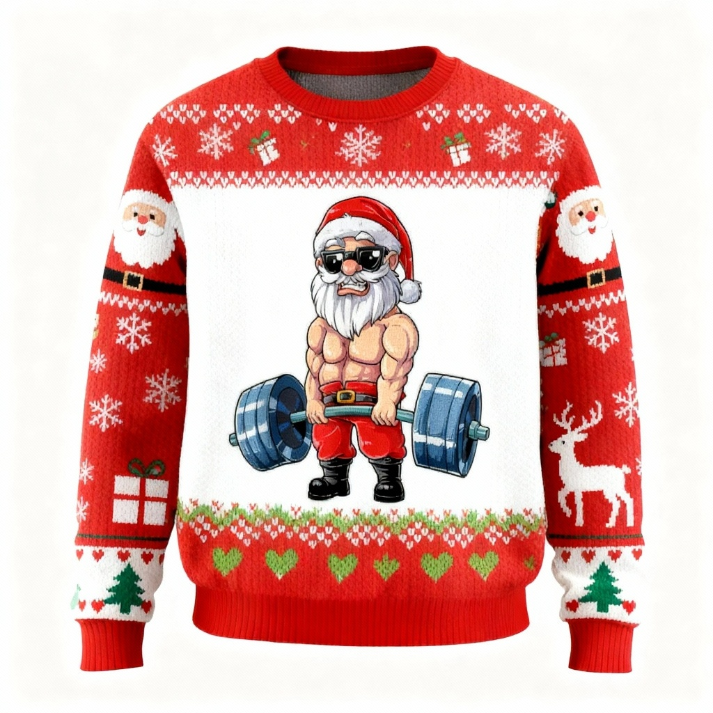 Hercules Santa Pattern Ugly Sweater - Unisex Christmas Party Essential