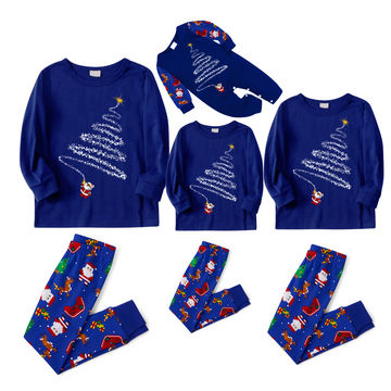 Santa¡¯s Christmas Tree Pajama Set with Festive Holiday Print