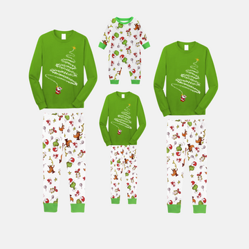 Santa¡¯s Christmas Tree Pajama Set with Grinch and Festive Prints