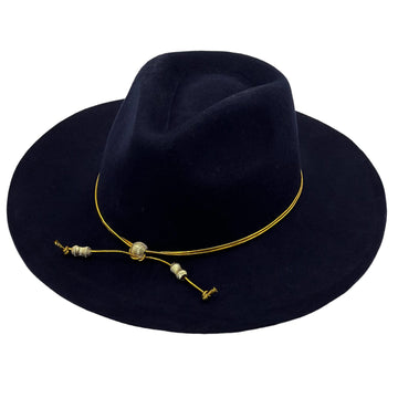 Modern Felt Hat – Navy & Refined Metal Trim