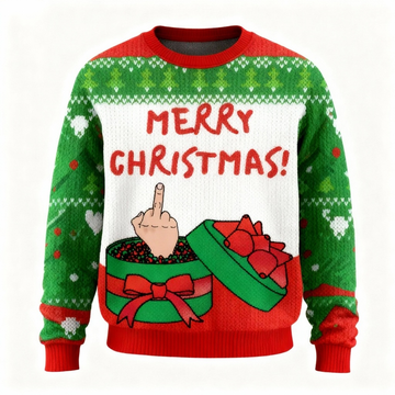 Christmas Slogan Print Unisex Ugly Christmas Sweater - Funny Holiday Party Pullover