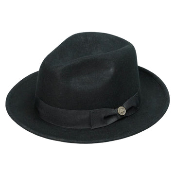 Timeless Dress Hat – Black Felt, Refined Hardware Trim
