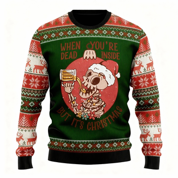 Cute Skull Print - Festival of Holiday Prints Ugly Sweater