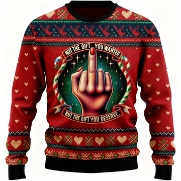 Funny Pattern Print - Holiday Iconography Ugly Sweater