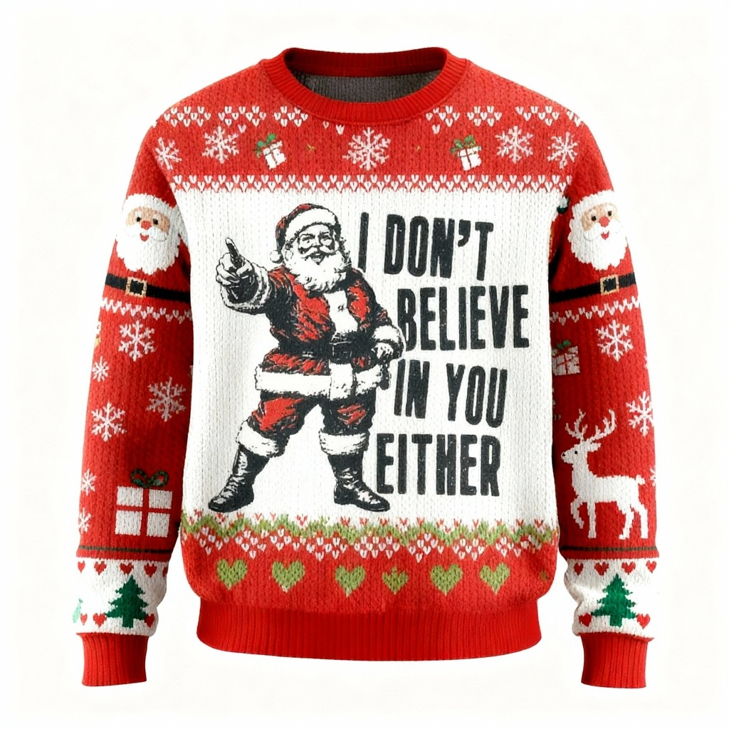 Artistic Santa Claus Pattern Ugly Sweater - Unisex Christmas Party Essential