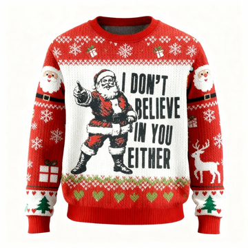 Artistic Santa Claus Pattern Ugly Sweater - Unisex Christmas Party Essential