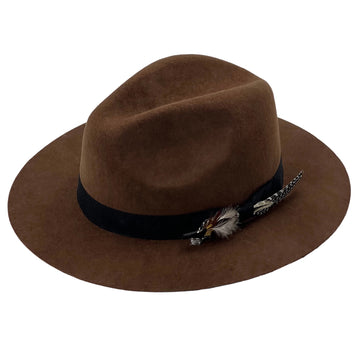 Brown Felt Fedora – Refined Feather Trim