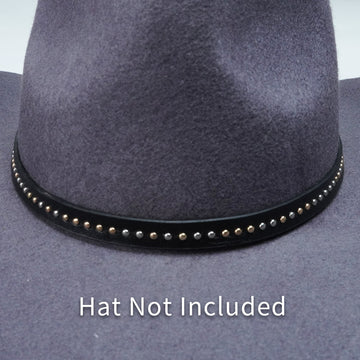 SILVER STUDDED LEATHER HAT BAND
