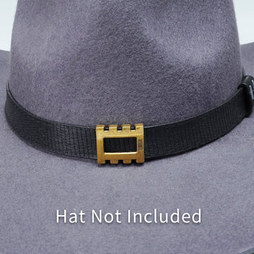 GOLD ACCENT LEATHER HAT BAND