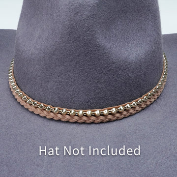 GOLD ACCENT LEATHER HAT BAND