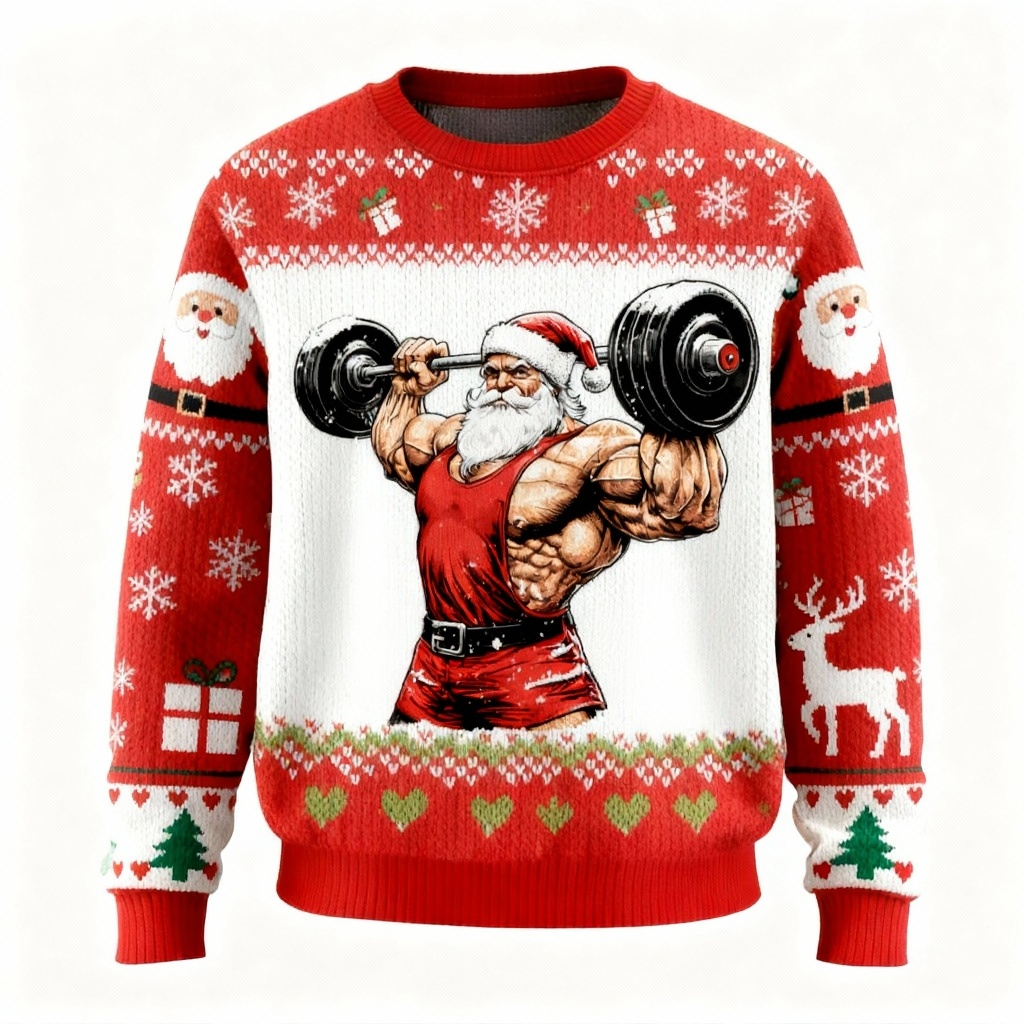 Buff Santa Pattern Ugly Sweater - Unisex Christmas Party Essential