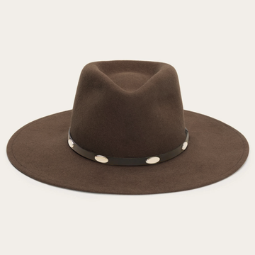 Timeless Flat Brim Felt Hat - Brown