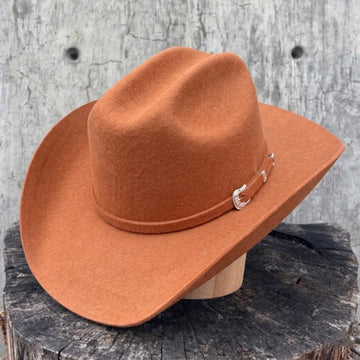 Orange Felt Cattleman Hat with Minimalist Band