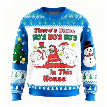 Festive Santa & Snowman Holiday Sweater - Ultimate Ugly Christmas Party Look