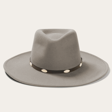 Timeless Flat Brim Felt Hat - Light Gray