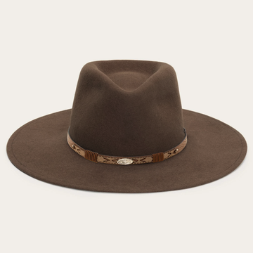Vintage-Inspired Wool Fedora Hat - Brown