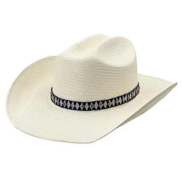 Curved-Brim Straw Hat – Minimalist Metal Detail
