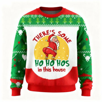 Funny Santa Claus Print Unisex Ugly Christmas Sweater - Funny Holiday Party Pullover