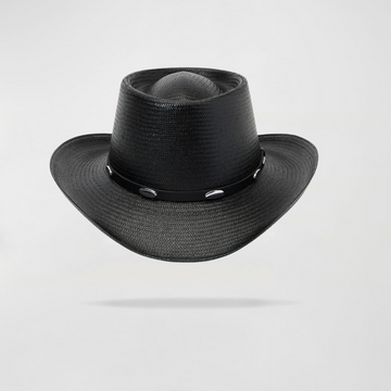 The Modern Classic Straw Pork Pie Cowboy Hat - Black