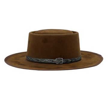 Premium Tan Felt Gambler Hat